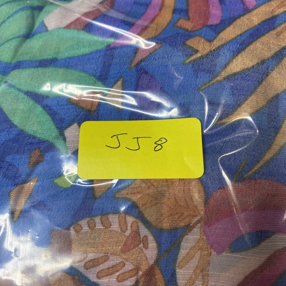 Counterparts Tropical Blouse Top Women's SZ XL Smocked Flutter Sleeve Blue Multi - Picture 16 of 16